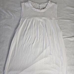 croft & barrow White Ruffle Tank Top